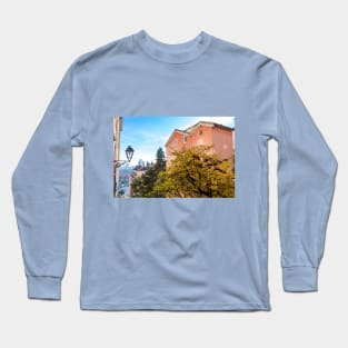 Sunny Morning Hillside in Lyon, France Long Sleeve T-Shirt